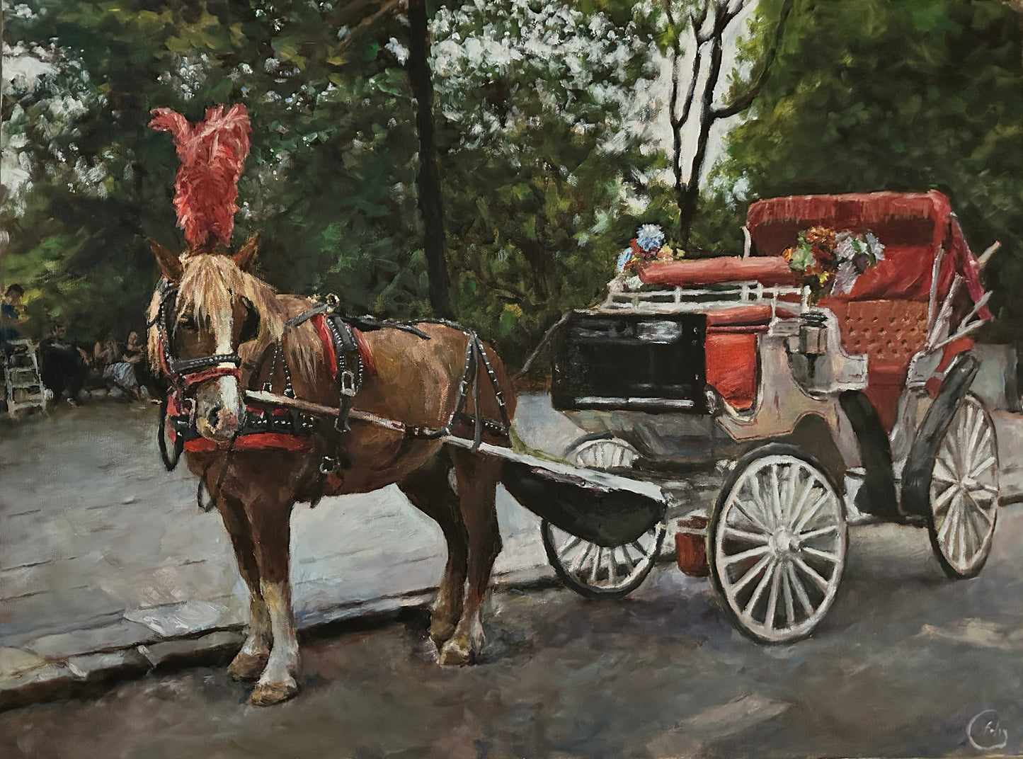 "Horse at 5th Ave" Original Painting